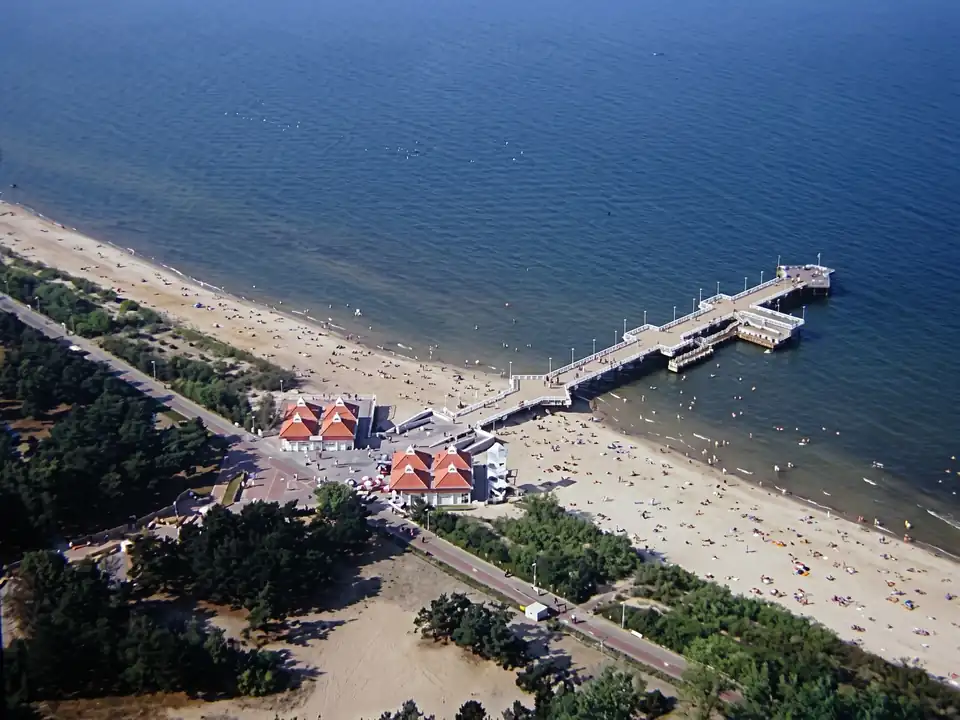 Brzeźno Pier from a RIB boat