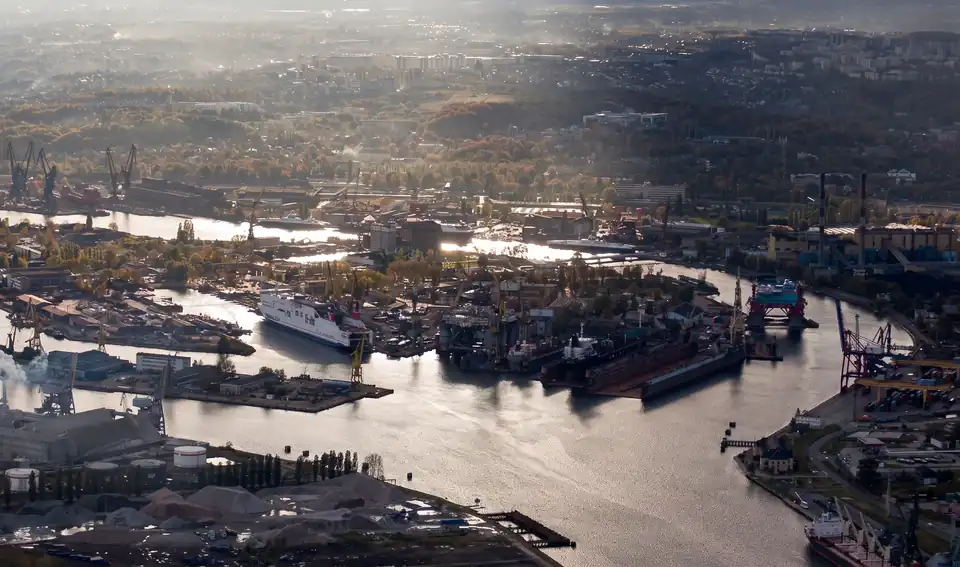 Gdańsk Shipyard from a RIB boat